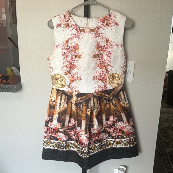 Red and White Sleeveless Fit and Flare Mini Dress for Cocktail - Picture 1 of 1